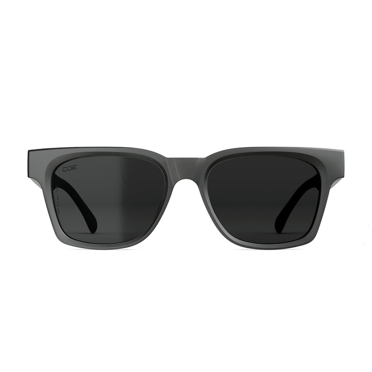 Polarized smoke lenses on matte black frame