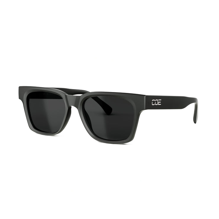 Static lifestyle sunglasses with angular frame design